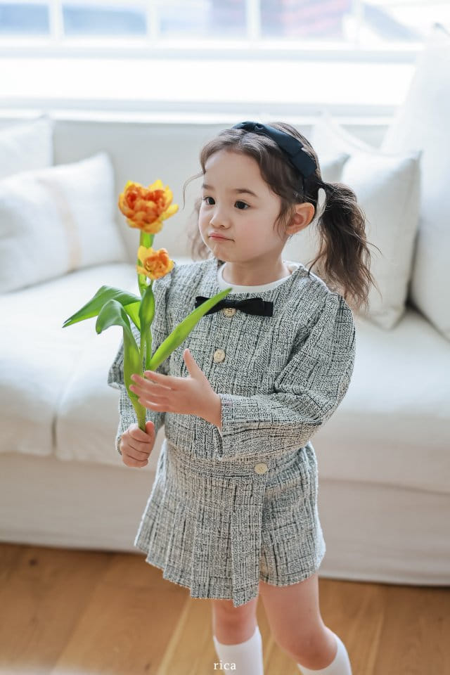 Rica - Korean Children Fashion - #magicofchildhood - Tweed Top Bottom Set - 4