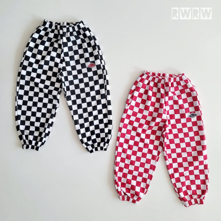 Riwoo Riwoo - Korean Children Fashion - #fashionkids - Rw Check Wide Jogger Pants