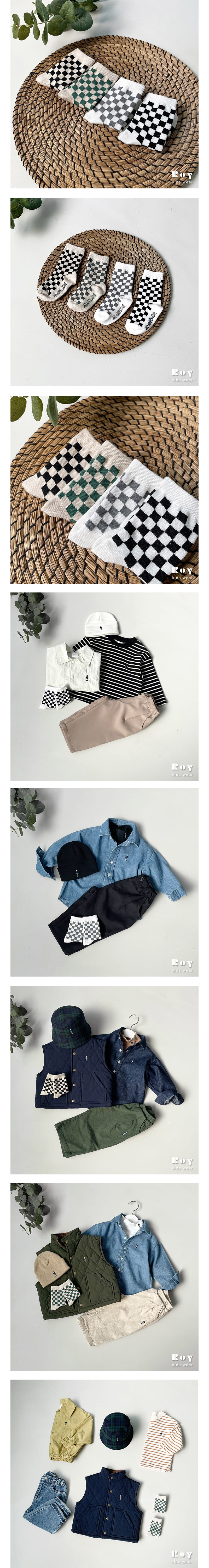 Roy - Korean Children Fashion - #Kfashion4kids - Chess Socks - 2