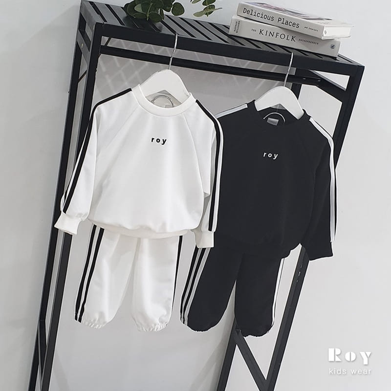 Roy - Korean Children Fashion - #littlefashionista - Two Line Top Bottom Set