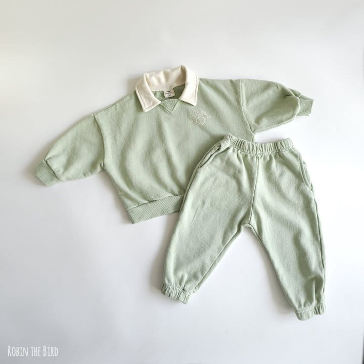 Saerobin - Korean Children Fashion - #fashionkids - Smile Collar Top Bottom Set - 3