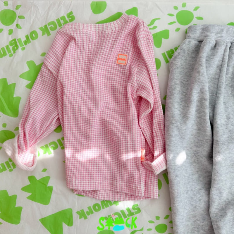 Stick - Korean Children Fashion - #kidzfashiontrend - Check Waffle Tee - 5
