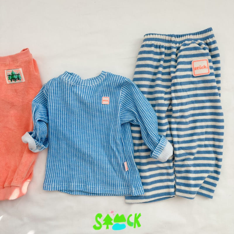 Stick - Korean Children Fashion - #magicofchildhood - Check Waffle Tee - 8