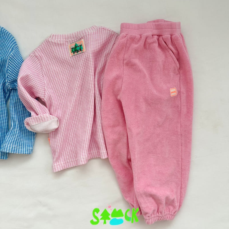 Stick - Korean Children Fashion - #prettylittlegirls - Check Waffle Tee - 10