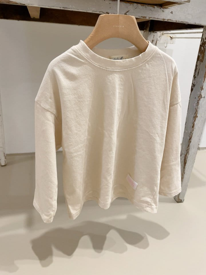Studio M - Korean Children Fashion - #kidsshorts - Cream Basic Tee - 8