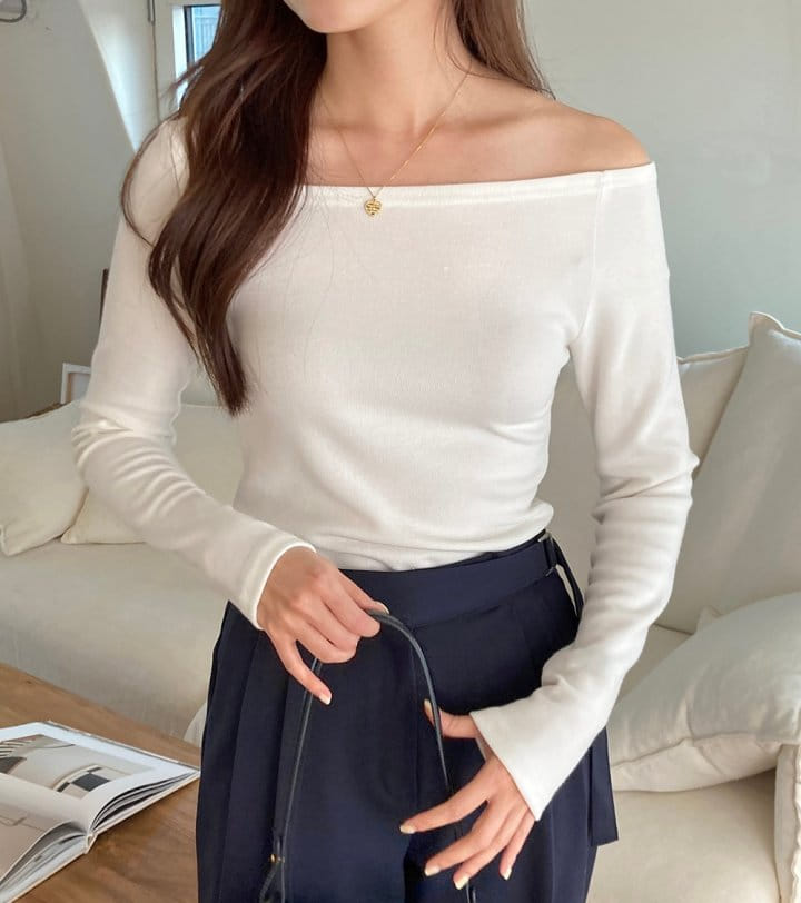 Tahiti - Korean Women Fashion - #momslook - French Off Tee
