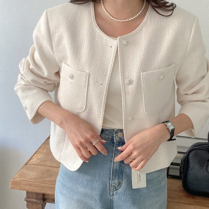 Tahiti - Korean Women Fashion - #momslook - Egg Tweed Jacket
