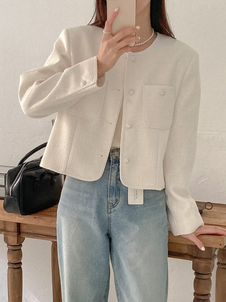 Tahiti - Korean Women Fashion - #restrostyle - Egg Tweed Jacket - 6