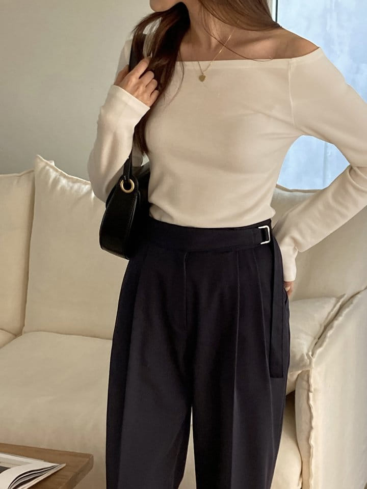 Tahiti - Korean Women Fashion - #womensfashion - French Off Tee - 2