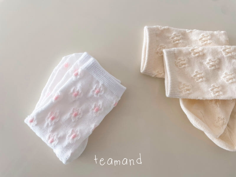 Teamand - Korean Children Fashion - #Kfashion4kids - Punching Daisy Socks Set - 2