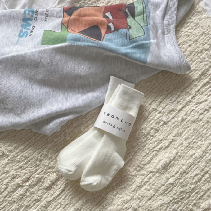 Teamand - Korean Children Fashion - #kidsshorts - Oreo White Socks Set With Adult