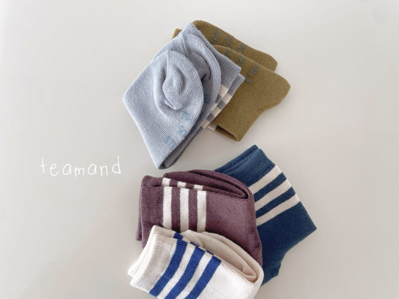 Teamand - Korean Children Fashion - #kidzfashiontrend - Three Line Socks Set - 5