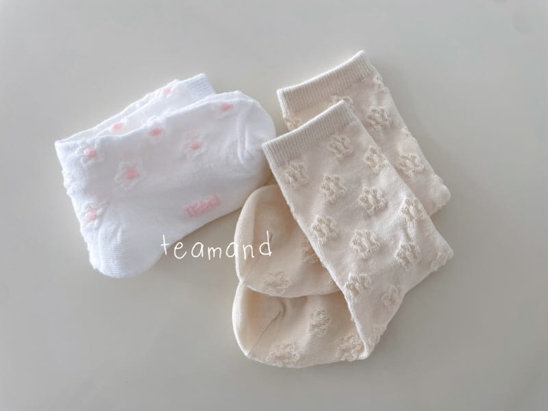 Teamand - Korean Children Fashion - #littlefashionista - Punching Daisy Socks Set - 4