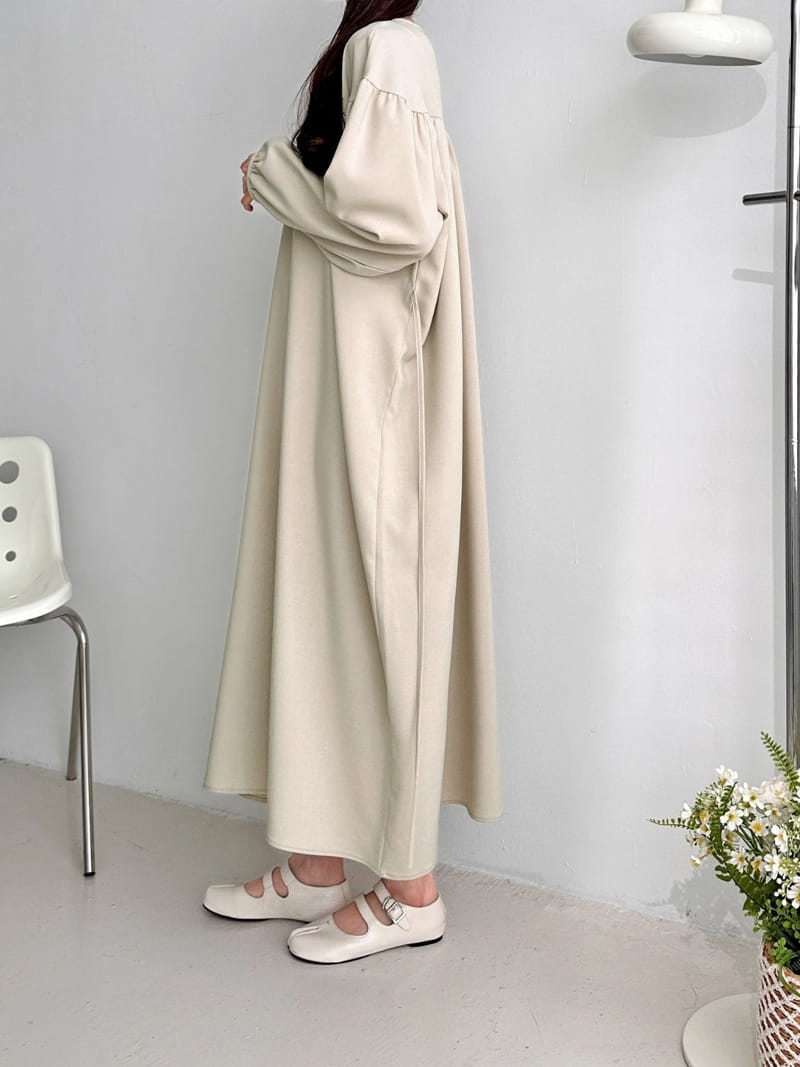 Theggllim - Korean Women Fashion - #momslook - Over Shirring One-Piece - 8