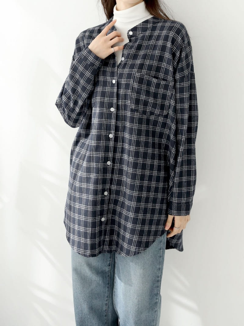 Theggllim - Korean Women Fashion - #momslook - Henry Check Shirt - 8