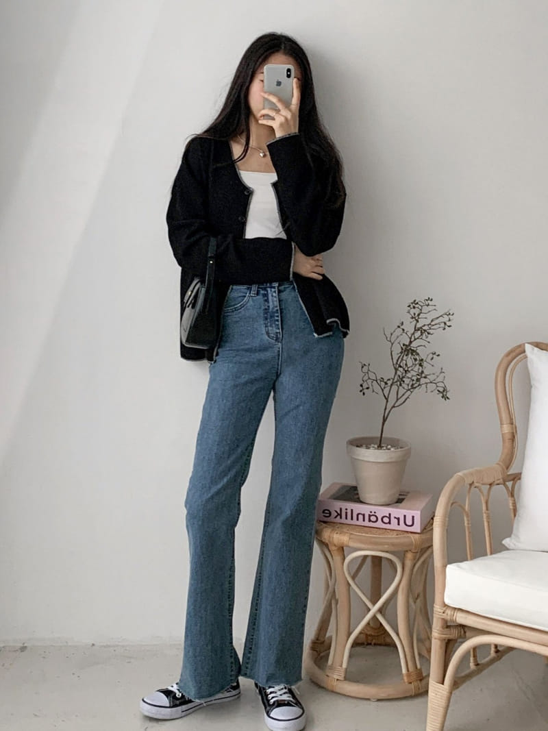Theggllim - Korean Women Fashion - #momslook - Stitch Color Cardigan - 10