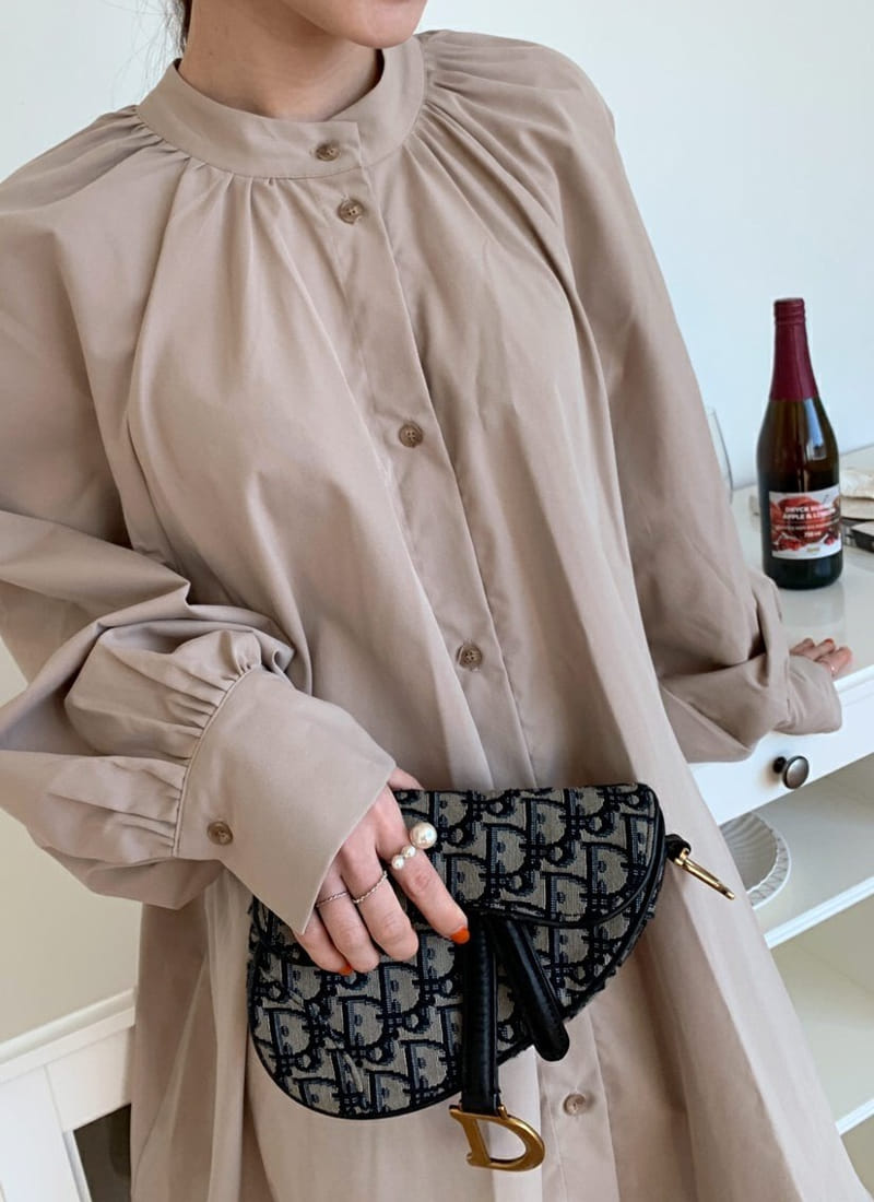 Theggllim - Korean Women Fashion - #thatsdarling - Easy Henry Neck Shirt - 5