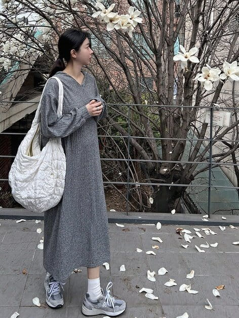 Theggllim - Korean Women Fashion - #thelittlethings - Hoody Rib One-Piece - 10