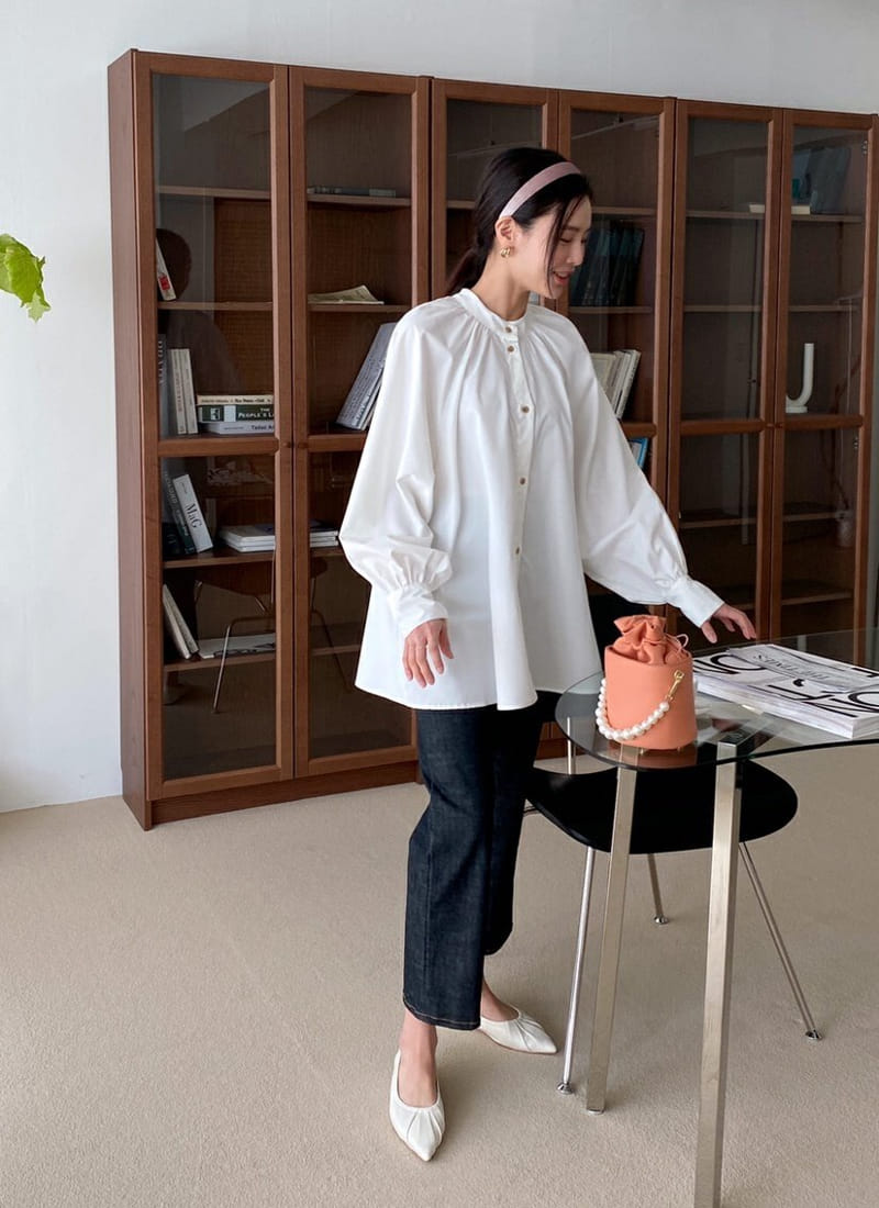 Theggllim - Korean Women Fashion - #thelittlethings - Easy Henry Neck Shirt - 6