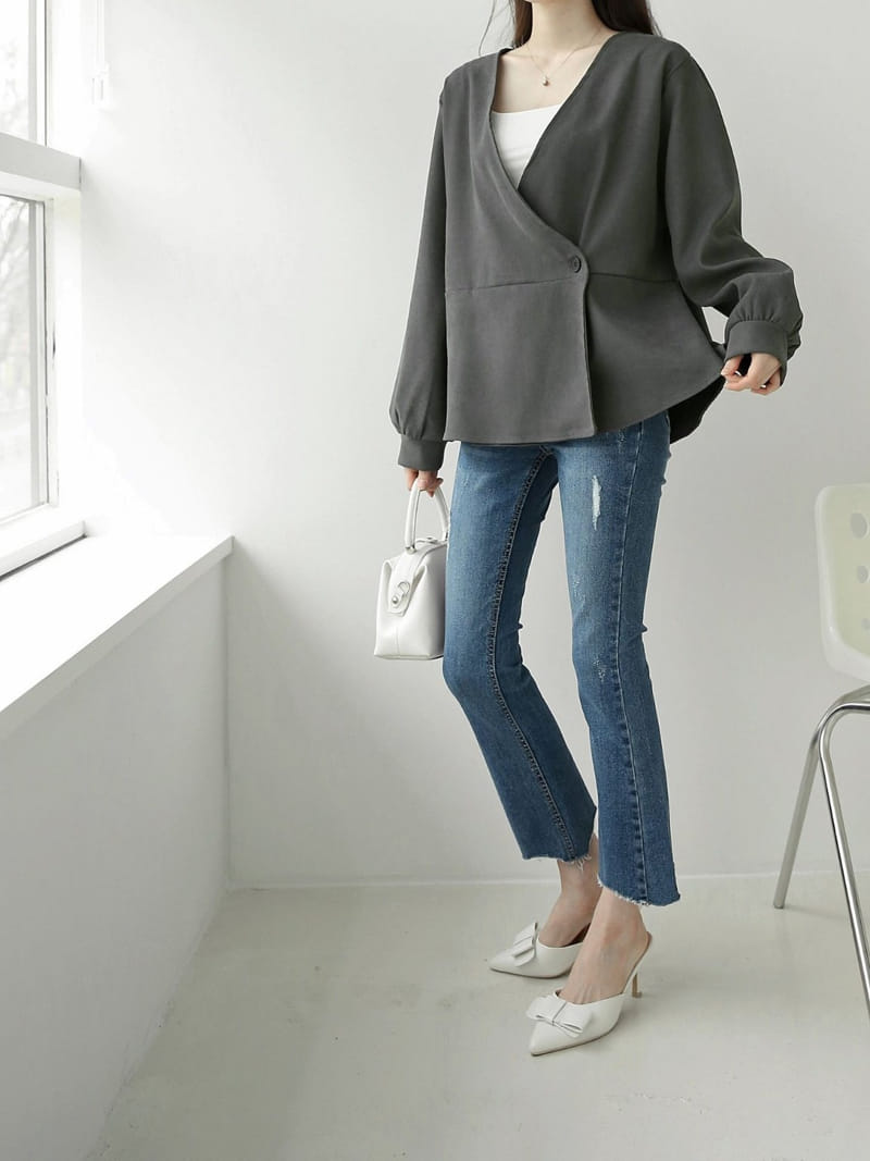 Theggllim - Korean Women Fashion - #vintagekidsstyle - Champagne Jacket - 3