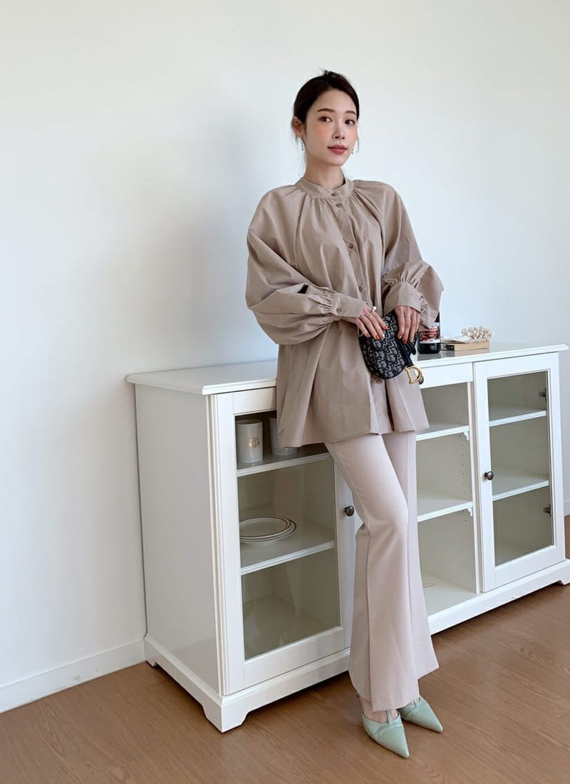 Theggllim - Korean Women Fashion - #womensfashion - Easy Henry Neck Shirt - 8