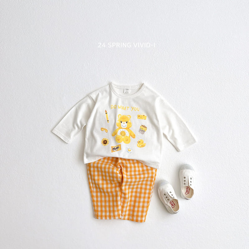 Vivid I - Korean Children Fashion - #Kfashion4kids - Bear Check Top Bottom Set - 6