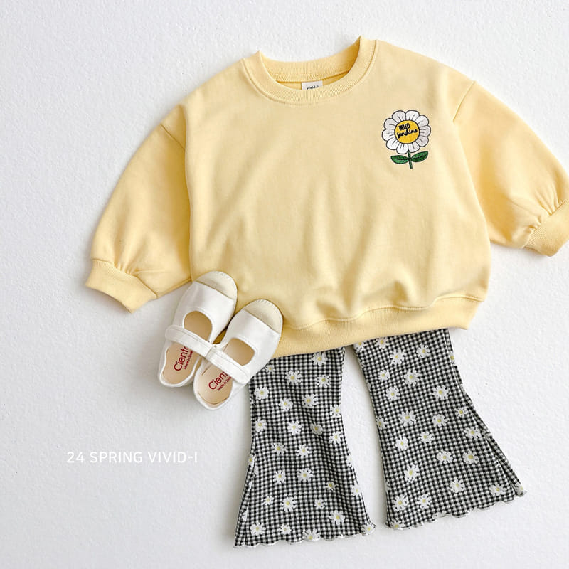 Vivid I - Korean Children Fashion - #Kfashion4kids - Sun Flower Embroidery Top Bottom Set - 11