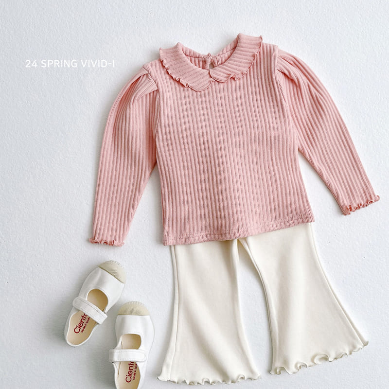 Vivid I - Korean Children Fashion - #Kfashion4kids - Collar Rib Terry Tee - 10