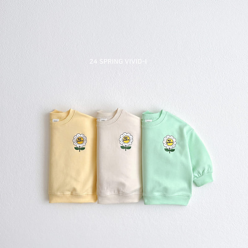 Vivid I - Korean Children Fashion - #childofig - Sun Flower Embroidery Top Bottom Set - 2