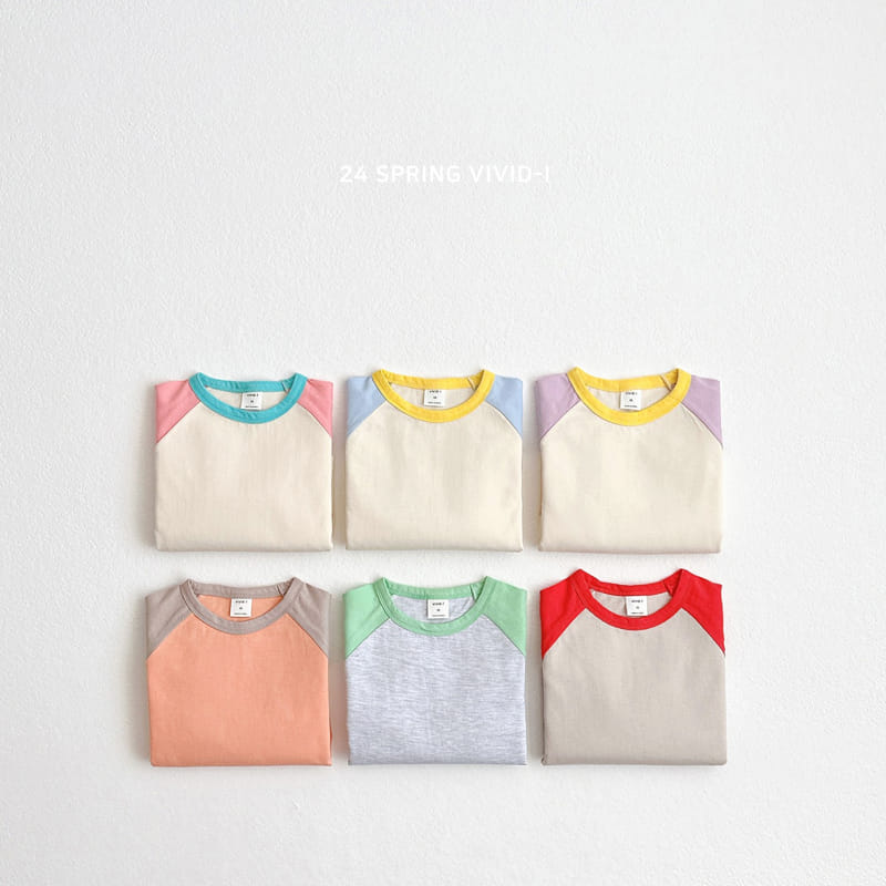 Vivid I - Korean Children Fashion - #childofig - Color Raglan Tee