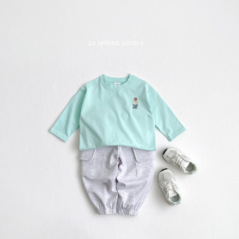 Vivid I - Korean Children Fashion - #childofig - 24 Bear Embroidery Single Tee - 10