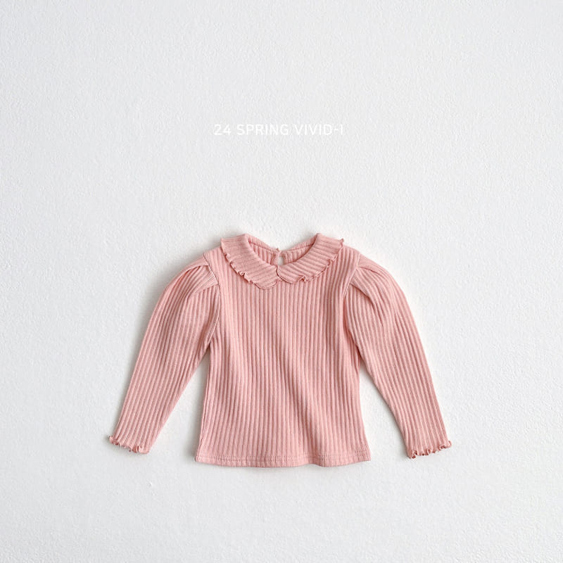 Vivid I - Korean Children Fashion - #childofig - Collar Rib Terry Tee - 2