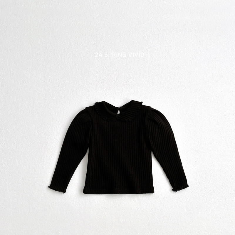 Vivid I - Korean Children Fashion - #childrensboutique - Collar Rib Terry Tee - 3