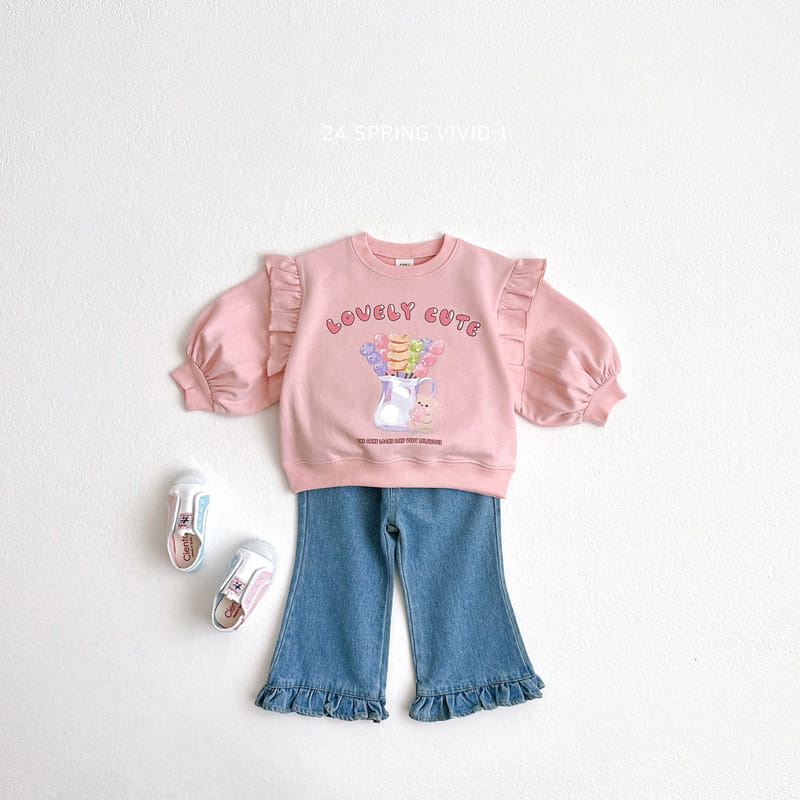 Vivid I - Korean Children Fashion - #discoveringself - Frill Wide Denim Pants - 9