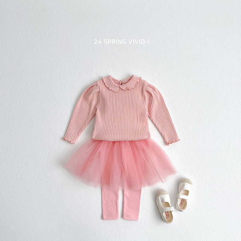 Vivid I - Korean Children Fashion - #discoveringself - Collar Rib Terry Tee - 5