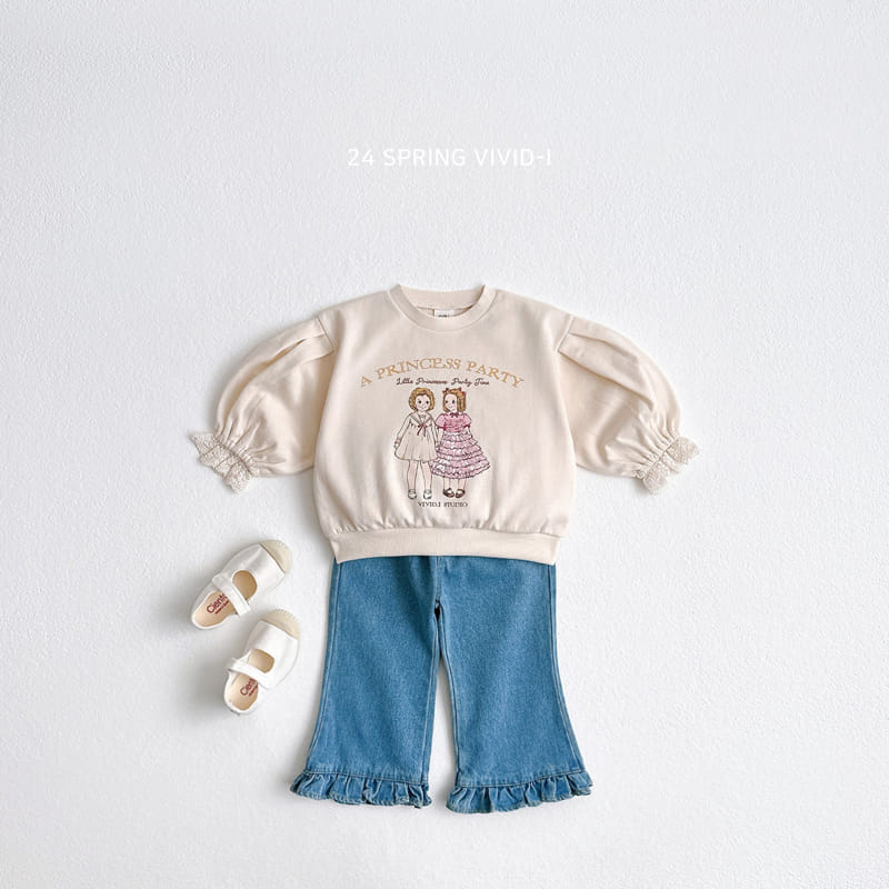 Vivid I - Korean Children Fashion - #fashionkids - Frill Wide Denim Pants - 10