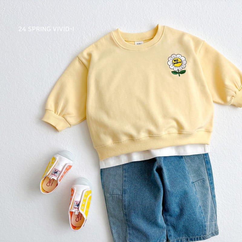 Vivid I - Korean Children Fashion - #fashionkids - Sun Flower Embroidery Top Bottom Set - 7