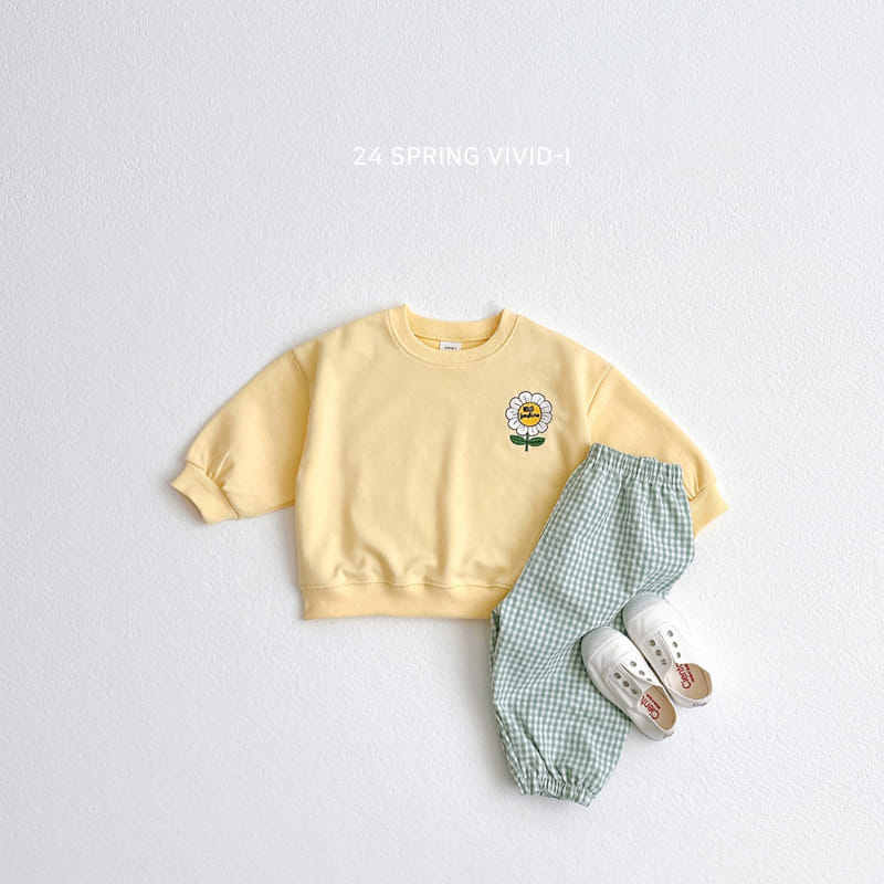 Vivid I - Korean Children Fashion - #kidsshorts - Sun Flower Embroidery Top Bottom Set - 8