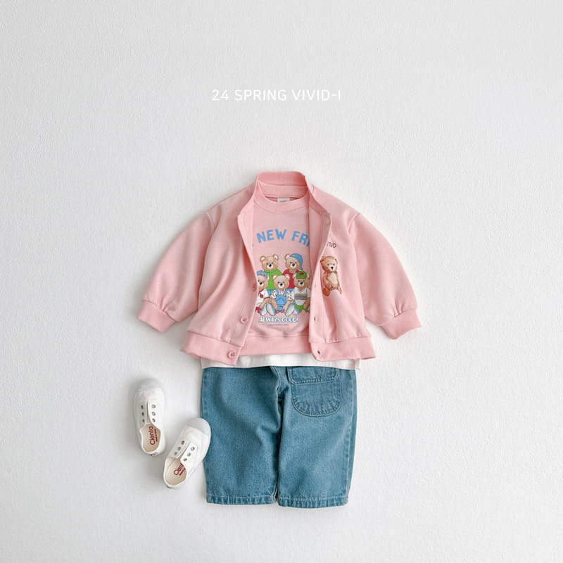 Vivid I - Korean Children Fashion - #kidsstore - Bear Friends Top Bottom Set - 7