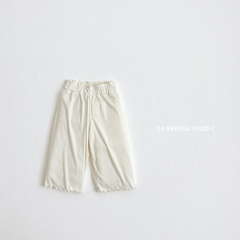 Vivid I - Korean Children Fashion - #kidsstore - Frill Terry Wide Pants - 2