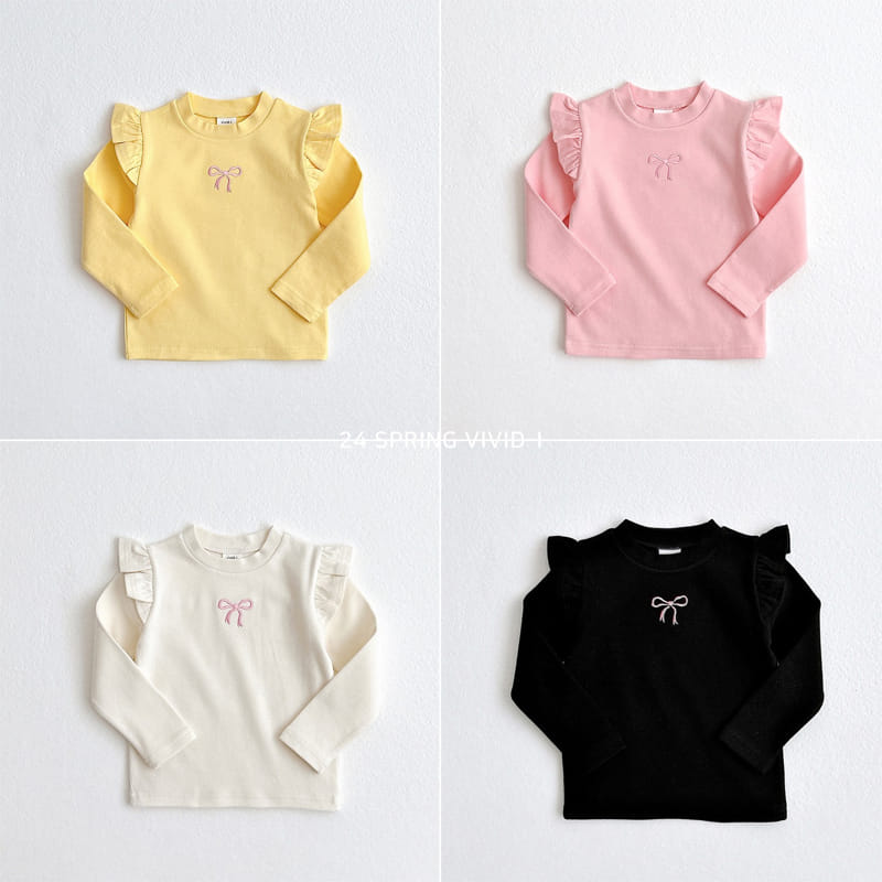 Vivid I - Korean Children Fashion - #stylishchildhood - Ribbon Wing Tee - 2