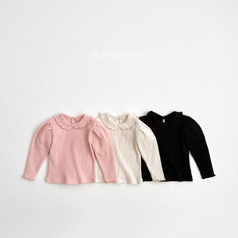 Vivid I - Korean Children Fashion - #stylishchildhood - Collar Rib Terry Tee