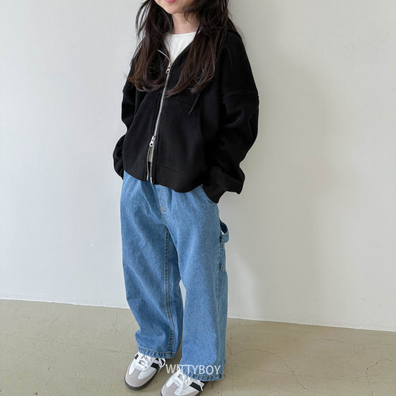 Witty Boy - Korean Children Fashion - #childrensboutique - Waffle Two Way Zip Up - 6