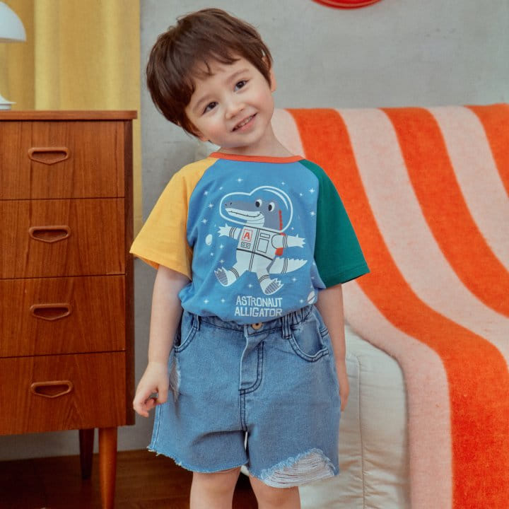 1St Blue - Korean Children Fashion - #Kfashion4kids - Space Animal Tee  - 2