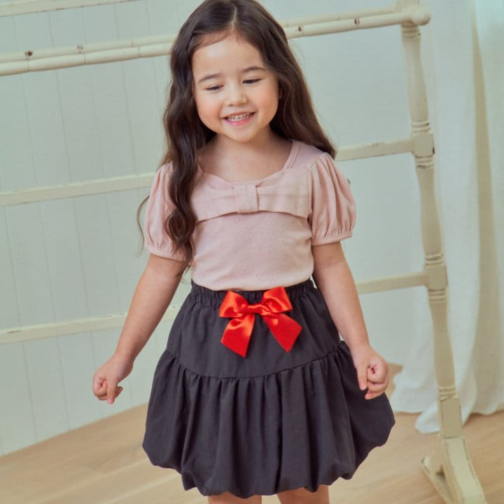 1St Blue - Korean Children Fashion - #childofig - Ribbon Eyelet Tee - 7