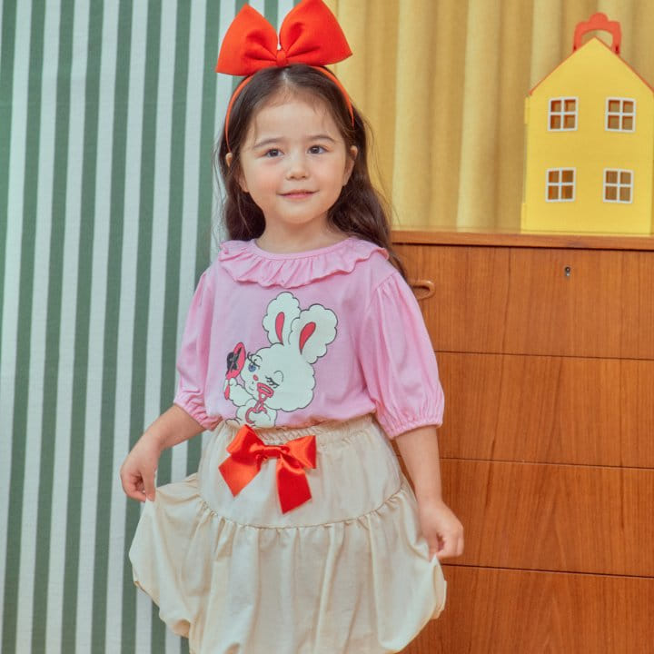 1St Blue - Korean Children Fashion - #childofig - Neck Frill Puff Tee  - 6