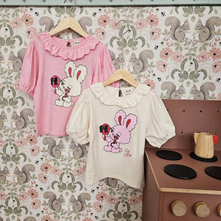 1St Blue - Korean Children Fashion - #childrensboutique - Neck Frill Puff Tee  - 7