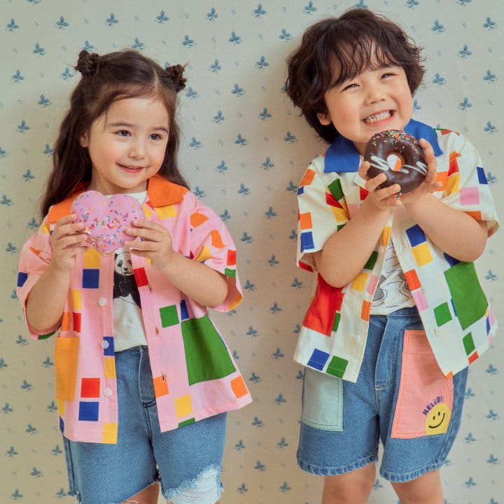 1St Blue - Korean Children Fashion - #childofig - Square Collar Shirt - 4