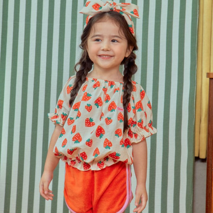 1St Blue - Korean Children Fashion - #childrensboutique - Strawberry Puff Tee - 3