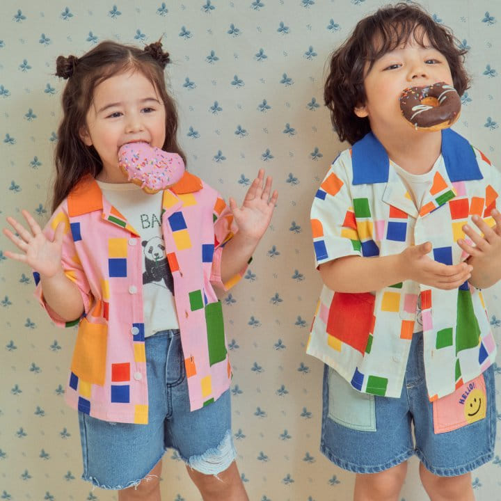 1St Blue - Korean Children Fashion - #designkidswear - Square Collar Shirt - 5